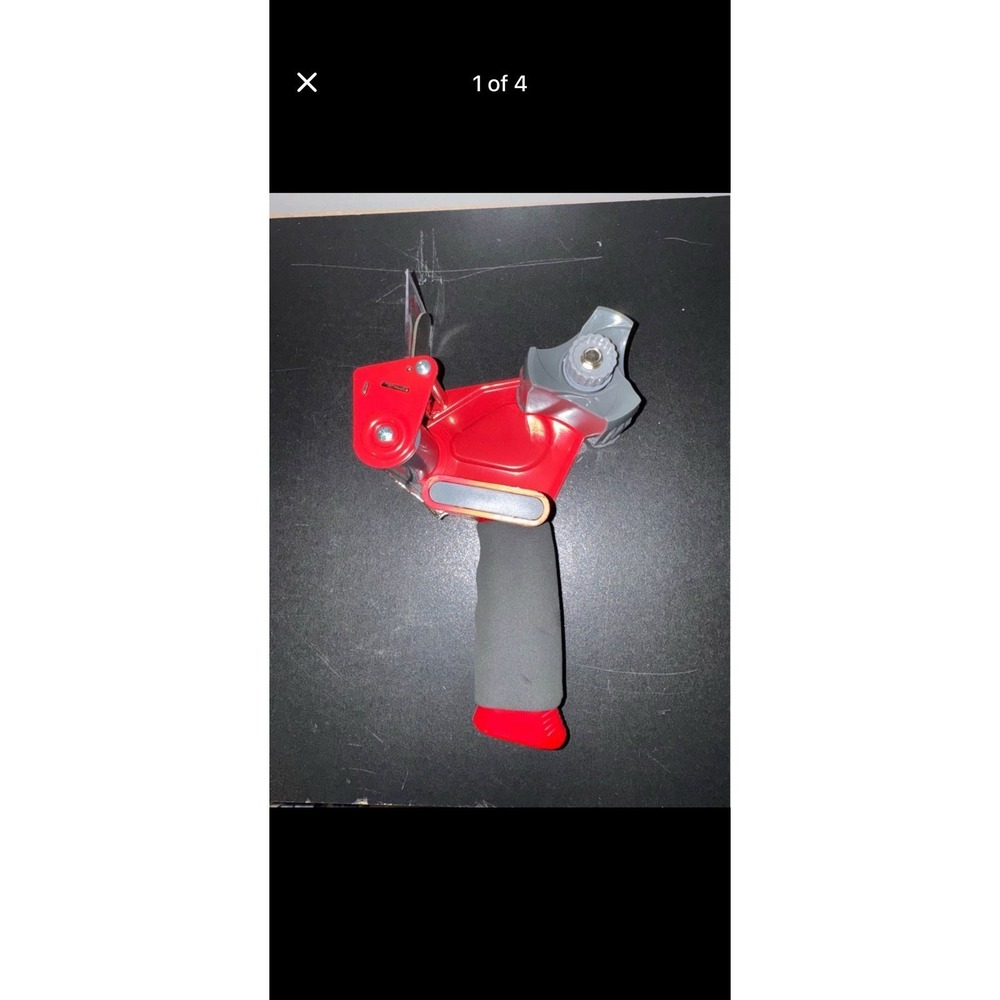 Scotch 3M Heavy Duty Packing Tape Dispenser Gun Metal Red Adjustable Brake